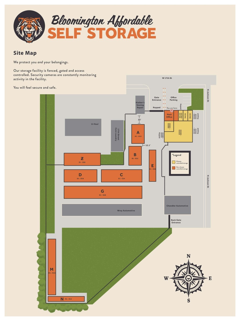 Picture of: Site Map – Bloomington Affordable Self Storage